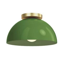 Color Hemi Flush Mount 12" -Cozy Light World 5 hemi flush mount 12 brass pythongreen