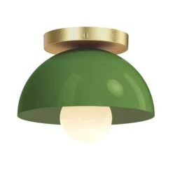 Color Hemi Flush Mount 8" -Cozy Light World 5 hemi flush mount 8 brass pythongreen