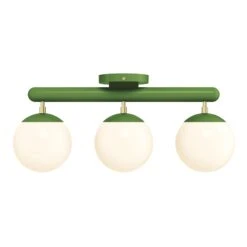 Color Icon 3 Flush Mount -Cozy Light World 5 icon flush mount 3 brass pythongreen