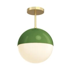 Color Lure Flush Mount 10" -Cozy Light World 5 lure flush mount 10 brass pythongreen
