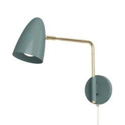 Color Boom Swing Arm Plug-in Sconce - 9" Arm -Cozy Light World 6 boom swing arm sconce plug in 9 brass lagoon