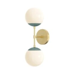 Color Cap Double Sconce 6" -Cozy Light World 6 cap double sconce 6 brass lagoon