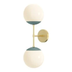 Color Cap Double Sconce 8" -Cozy Light World 6 cap double sconce 8 brass lagoon