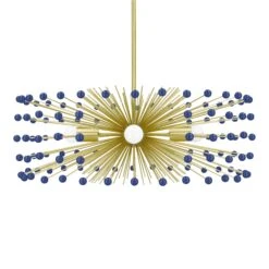 Color Beaded Urchin Chandelier 27" 34 Color Beaded Urchin Chandelier 27" -Cozy Light World 6 color beaded urchin chandelier 27 brass cobalt