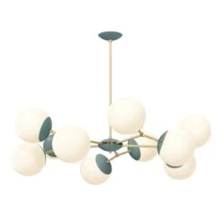Color Crown Chandelier 46" 32 Color Crown Chandelier 46" -Cozy Light World 6 crown chandelier 46 brass lagoon