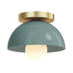 Color Hemi Flush Mount 8" -Cozy Light World 6 hemi flush mount 8 brass lagoon