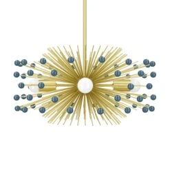 Color Beaded Urchin Chandelier 20" 30 Color Beaded Urchin Chandelier 20" -Cozy Light World 7 beaded urchin chandelier 20 brass slateblue