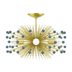 Color Beaded Urchin Flush Mount 20" -Cozy Light World 7 beaded urchin flush mount brass slateblue