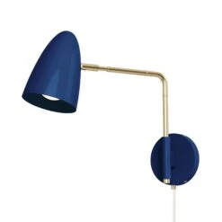 Color Boom Swing Arm Plug-in Sconce - 9" Arm -Cozy Light World 7 boom swing arm sconce plug in 9 brass cobalt