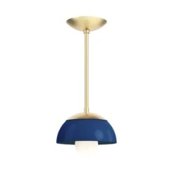 Color Cadbury Pendant 8" -Cozy Light World 7 cadburry pendant 8 brass cobalt