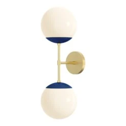 Color Cap Double Sconce 8" -Cozy Light World 7 cap double sconce 8 brass cobalt