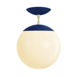 Color Cap Flush Mount 10" -Cozy Light World 7 cap flush mount 10 brass cobalt