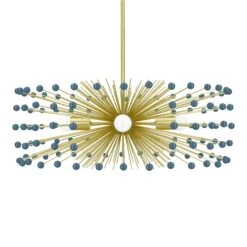 Color Beaded Urchin Chandelier 27" 35 Color Beaded Urchin Chandelier 27" -Cozy Light World 7 color beaded urchin chandelier 27 brass slateblue