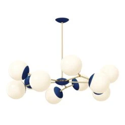 Color Crown Chandelier 46" 33 Color Crown Chandelier 46" -Cozy Light World 7 crown chandelier 46 brass cobalt