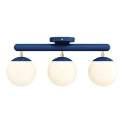 Color Icon 3 Flush Mount -Cozy Light World 7 icon flush mount 3 brass cobalt