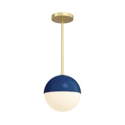 Color Lure Pendant 8" -Cozy Light World 7 lure pendant 8 brass cobalt