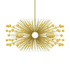 Color Beaded Urchin Chandelier 20" 20 Color Beaded Urchin Chandelier 20" -Cozy Light World 8 beaded urchin chandelier 20 brass ochre