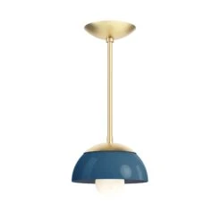 Color Cadbury Pendant 8" -Cozy Light World 8 cadburry pendant 8 brass slateblue