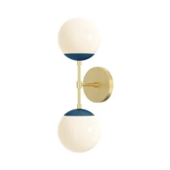 Color Cap Double Sconce 6" -Cozy Light World 8 cap double sconce 6 brass slateblue