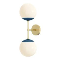Color Cap Double Sconce 8" -Cozy Light World 8 cap double sconce 8 brass slateblue