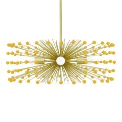 Color Beaded Urchin Chandelier 27" 36 Color Beaded Urchin Chandelier 27" -Cozy Light World 8 color beaded urchin chandelier 27 brass ochre