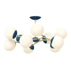 Color Crown Flush Mount 32" 36 Color Crown Flush Mount 32" -Cozy Light World 8 crown flush mount 32 brass slateblue