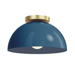 Color Hemi Flush Mount 12" -Cozy Light World 8 hemi flush mount 12 brass slateblue
