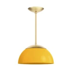 Color Cadbury Pendant 12" -Cozy Light World 9 cadburry pendant 12 brass ochre