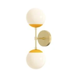 Color Cap Double Sconce 6" -Cozy Light World 9 cap double sconce 6 brass ochre