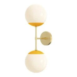 Color Cap Double Sconce 8" -Cozy Light World 9 cap double sconce 8 brass ochre