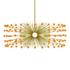 Color Beaded Urchin Chandelier 27" 37 Color Beaded Urchin Chandelier 27" -Cozy Light World 9 color beaded urchin chandelier 27 brass orange