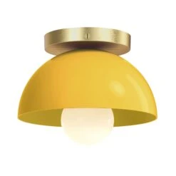 Color Hemi Flush Mount 8" -Cozy Light World 9 hemi flush mount 8 brass ochre