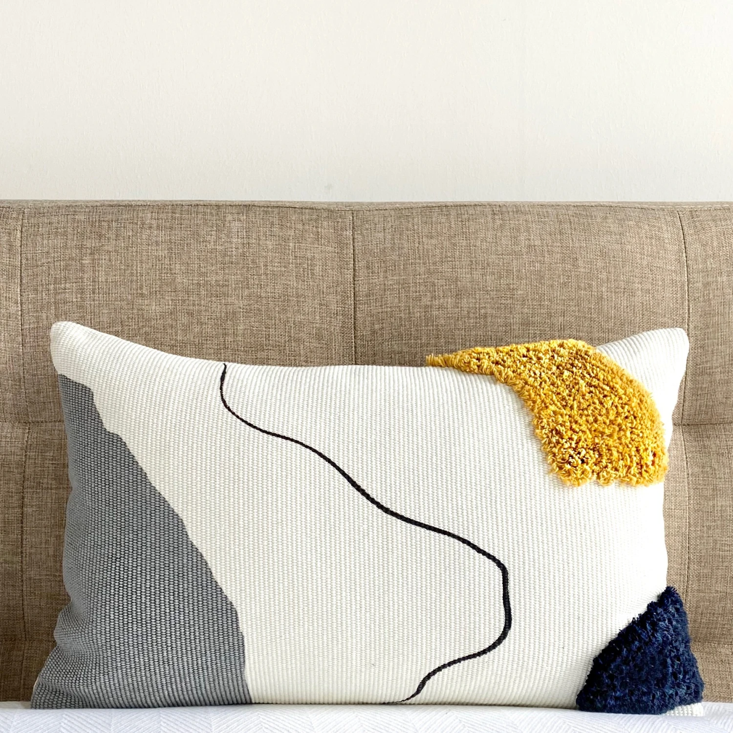 Blot Abstract Shag Pillow Cover - 12" X 20" 2 Blot Abstract Shag Pillow Cover - 12" X 20" - Image 2