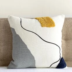 Blot Abstract Shag Pillow Cover - 18" X 18"