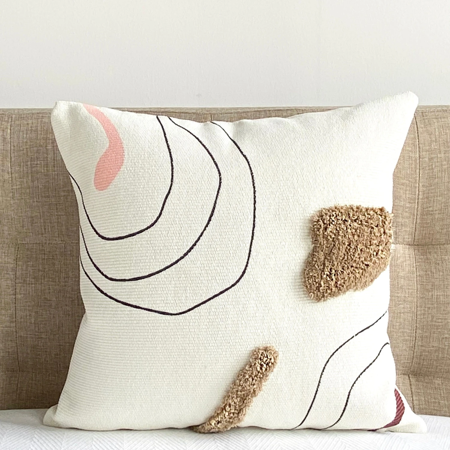 Ripple Abstract Shag Pillow Cover - 18" X 18" 1 Ripple Abstract Shag Pillow Cover - 18" X 18"