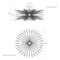 Color Beaded Urchin Flush Mount 27" -Cozy Light World ISO 10401 beaded urchin flush mount 27 01