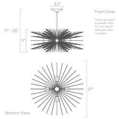 Urchin Chandelier 27" 14 Urchin Chandelier 27" -Cozy Light World ISO 10401 urchin chandelier 27 01