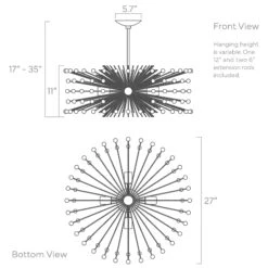 Color Beaded Urchin Chandelier 27" 27 Color Beaded Urchin Chandelier 27" -Cozy Light World ISO 10403 27 beaded urchin chandelier 27