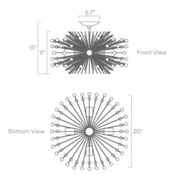 Color Beaded Urchin Flush Mount 20" -Cozy Light World ISO 10403F 20 color beaded urchin flush mount 20