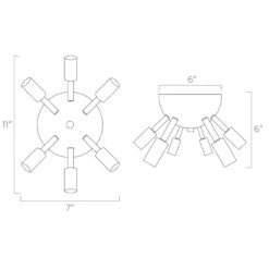 Color Sputnik Flush Mount -Cozy Light World ISO 20630 Sputnik Flush Mount