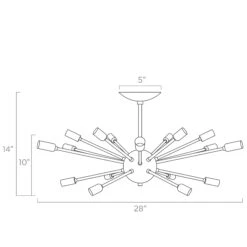 Color Elliptical Sputnik Flush Mount -Cozy Light World ISO 21800F elliptical sputnik flush mount