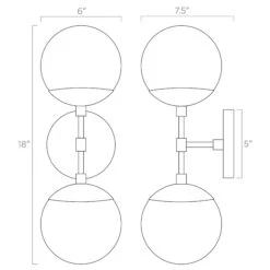 Cap Double Sconce 6" -Cozy Light World ISO 30221 Cap Double Globe Sconce 6