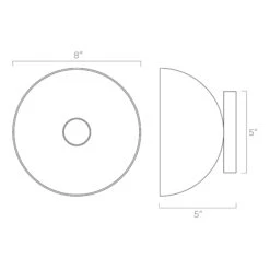 Color Hemi Sconce 8" 24 Color Hemi Sconce 8" -Cozy Light World ISO 50121 Hemi Sconce 8