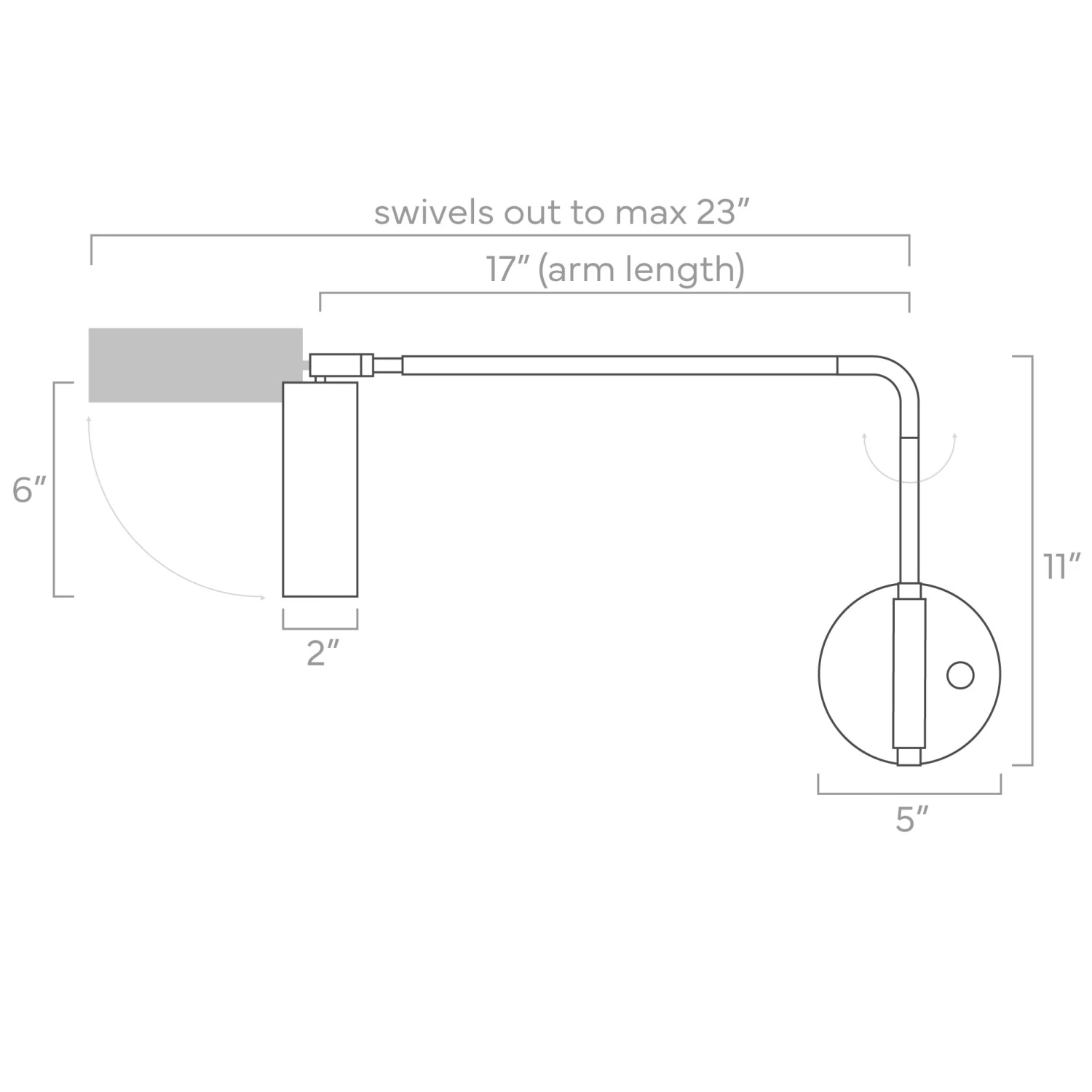 Color Reader Swing Arm Sconce - 17" Arm 5 Color Reader Swing Arm Sconce - 17" Arm - Image 5