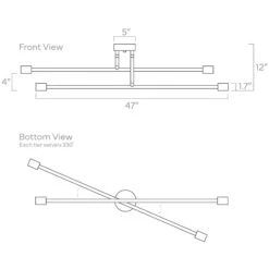 Color Captain Flush Mount 47" -Cozy Light World ISO 60430 Captain 47 Flush Mount