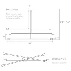 Color Commander Chandelier 47" -Cozy Light World ISO 60601 Commander 47 Chandelier