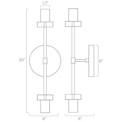 Bianca Sconce 20" 14 Bianca Sconce 20" -Cozy Light World ISO 70222 Bianca Sconce 20