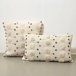 Threaded Swedish Tuft Pillow Cover - 18" X 18" -Cozy Light World PA2 threaded swedish tuft pillow cover 1