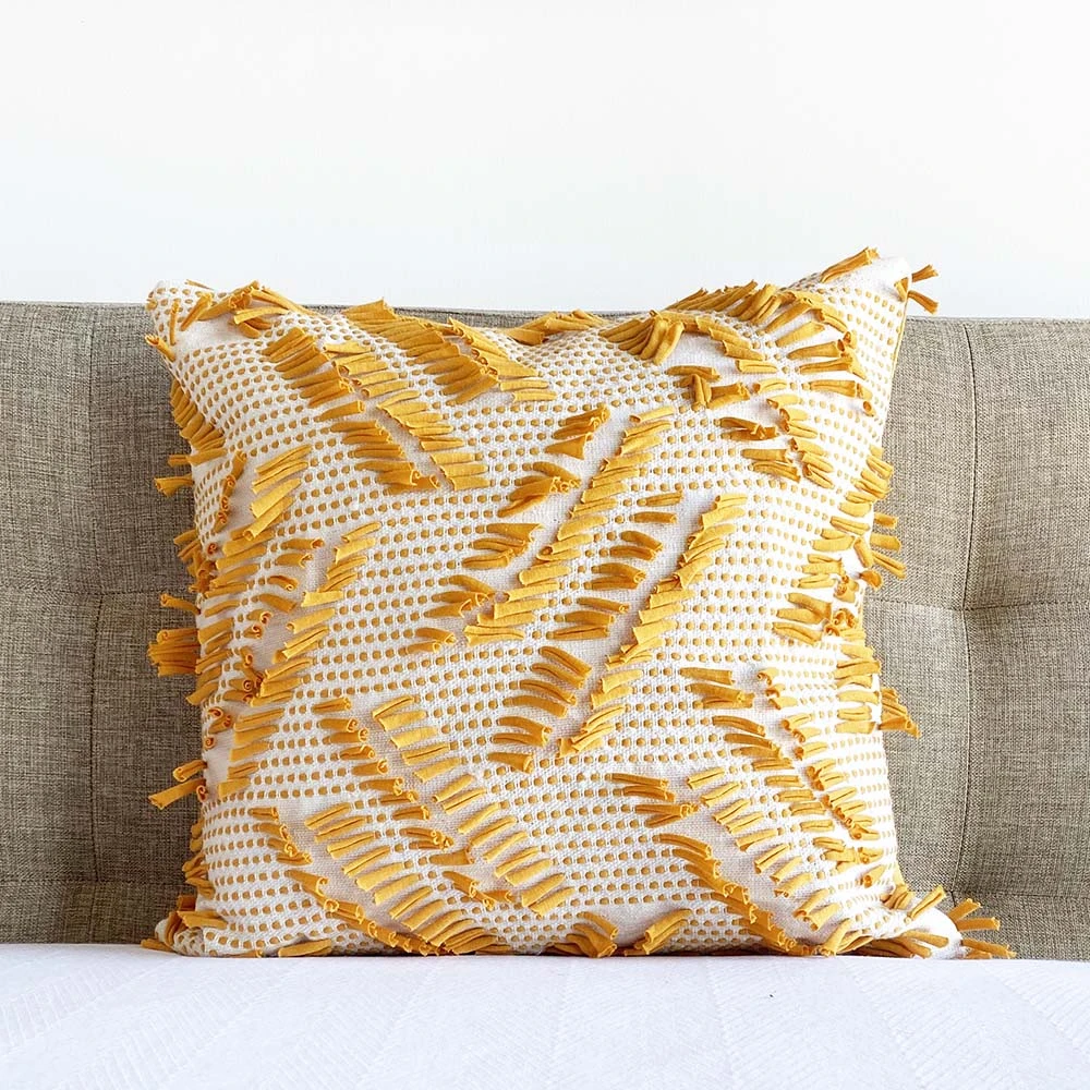 Frill Boho Fringe Pillow Cover - Amber 1 Frill Boho Fringe Pillow Cover - Amber