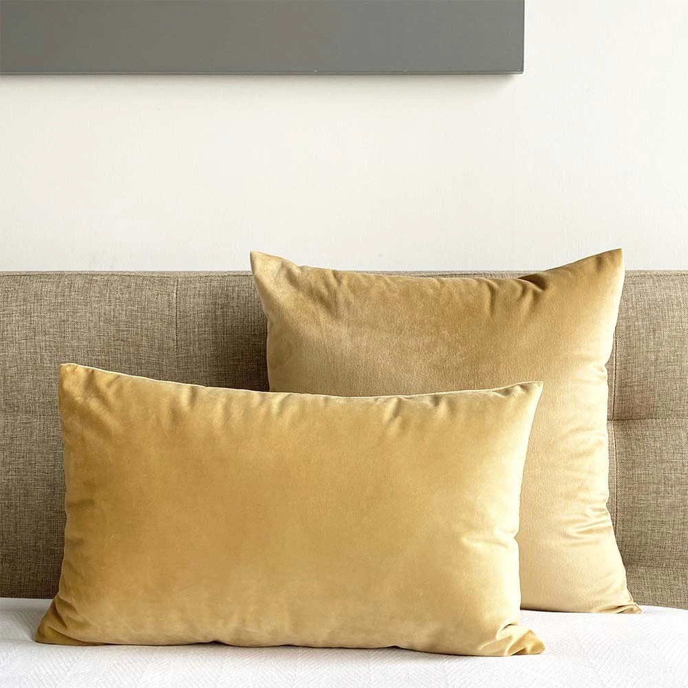 Velvet Pillow Cover - Camel 1 Velvet Pillow Cover - Camel